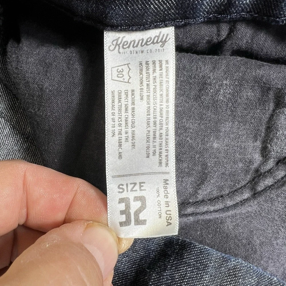 The‎ Kennedy Jeans Men's Size 32 (Actual 32x31.5) Black Blue Slim Straight Leg
